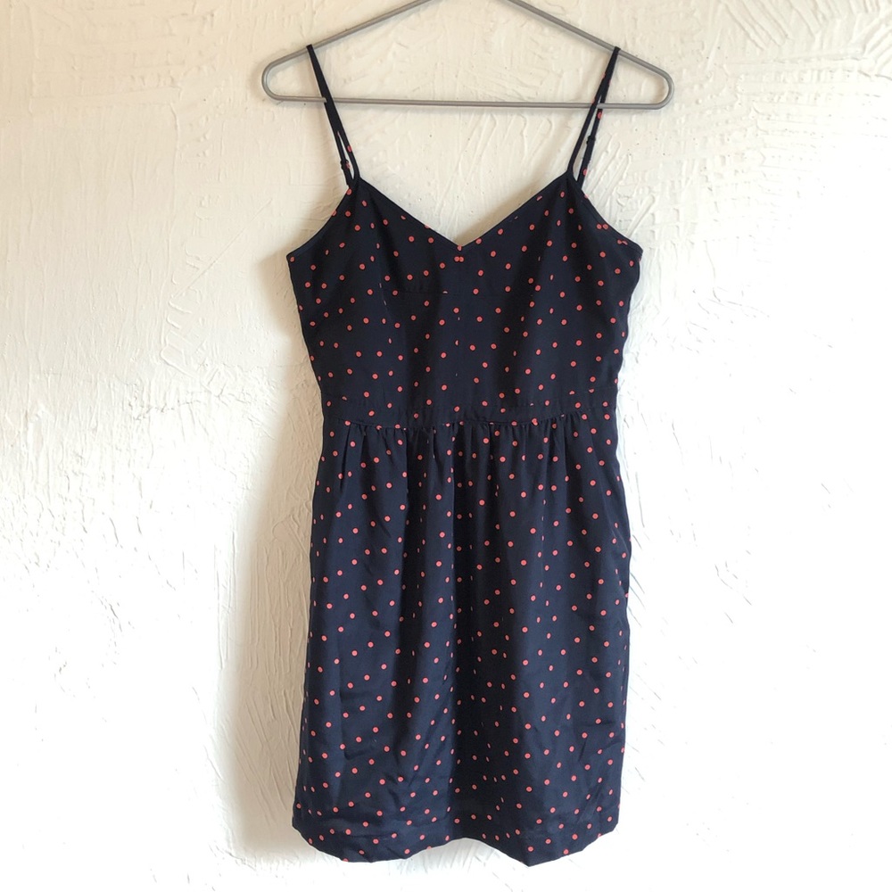 J. Crew Navy with Cora Polka Dots Sundress